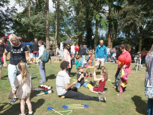 Families playing in the park