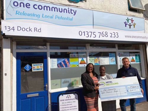 One Community receiving donation