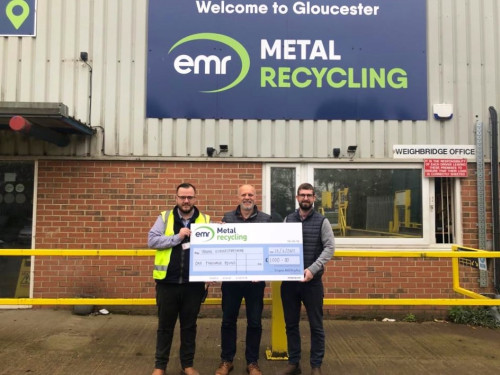 Young Gloucester receiving donation
